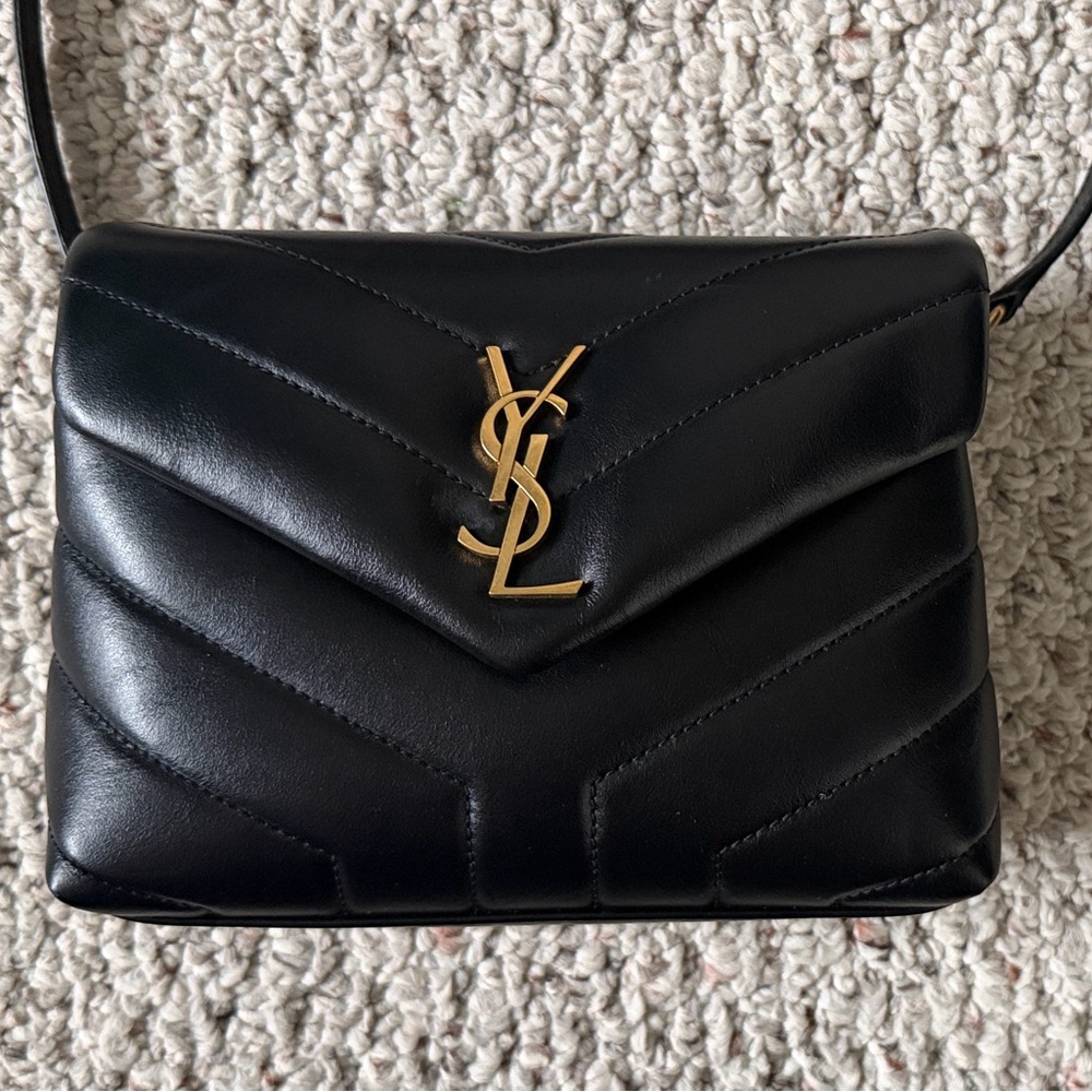 Saint Laurent LouLou Toy Black Quilted Leather Crossbody with Serial Number